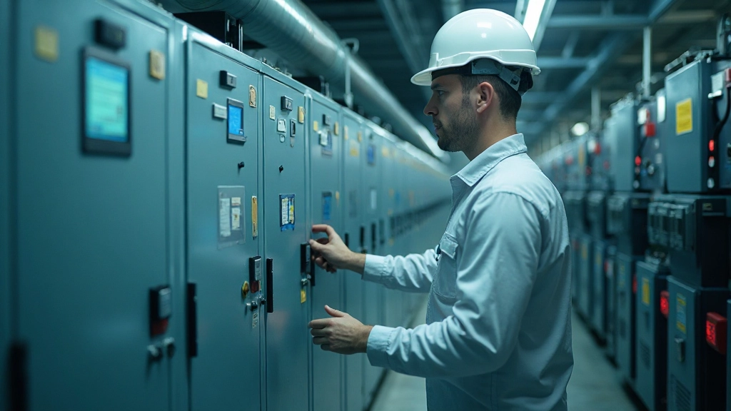 Профессиональное фото современной системы хранения энергии с батареями и электронным оборудованием