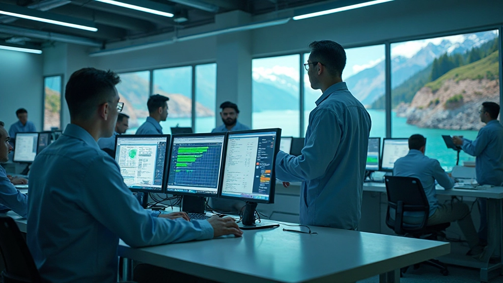 Современная гидроэлектростанция с управляемыми турбинами и системой мониторинга