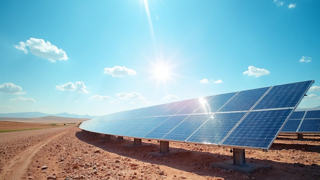 Солнечные панели на фоне голубого неба в солнечный день